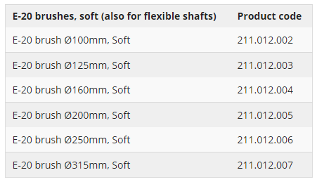 E-20 brushes, soft (also for flexible shafts)