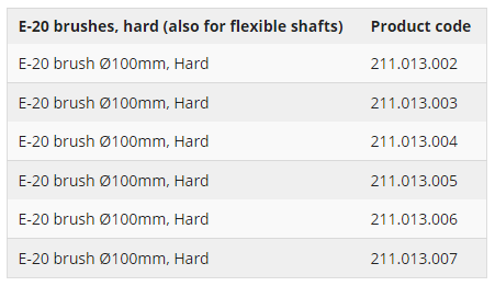 E-20 brushes, hard (also for flexible shafts)